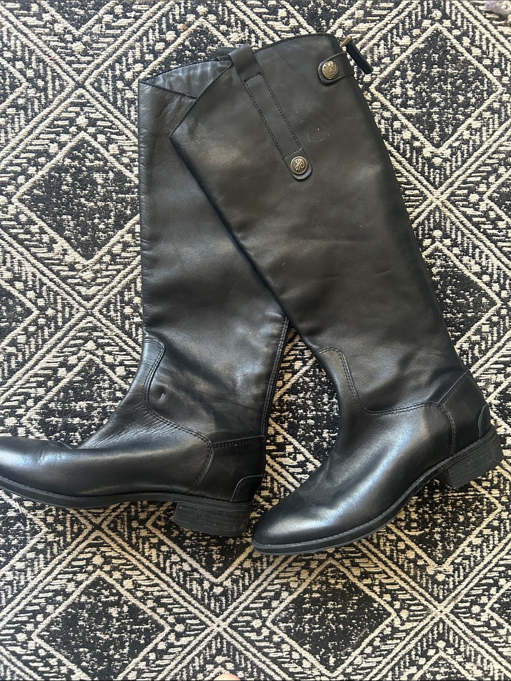 Sam Edelman Black Leather Over-the-Knee Riding Boots